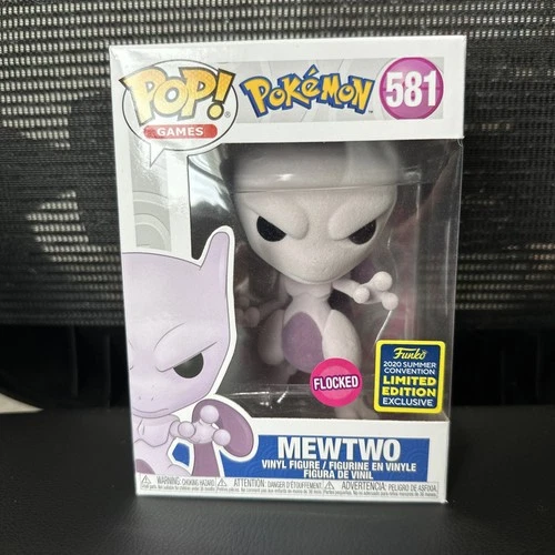 Funko Pop! Vinyl: Pokémon-Mewtwo (Flocked) - Funko Exclusive 581 w/Protector