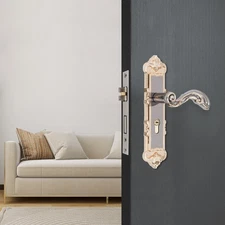 Euro Antique Security Entry Lever Door Lock Set Dual Knob Handle Lockset w/ Keys