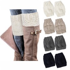 Womens Boot Socks Winter Warm Crochet Knitted Boot Cuffs Topper Socks Short L...