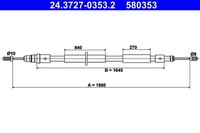 ATE Seilzug, Feststellbremse 24.3727-0353.2 FüR CitroËN