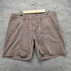Title Nine Shorts Womens 14 Brown Bermuda Twill Cotton Blend Pockets 7 Inseam