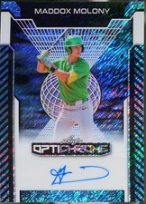 2025 Leaf Optichrome - Base Autographs Shimmer Blue #BA-MM1 Maddox Molony /7 NM