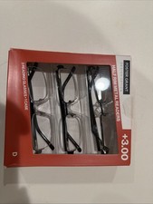 Design Optics Foster Grant Plastic Square Reading Glasses 3pk 3.00 Style D