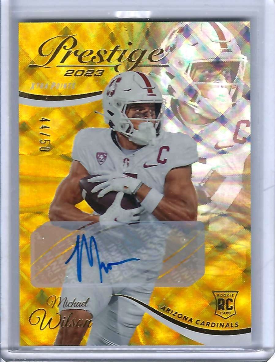 2023 Panini Prestige MICHAEL WILSON Rookie Xtra Points Signatures Gold 44/50