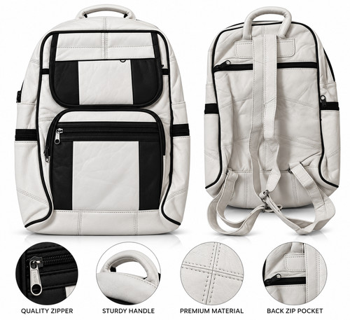 Ladies Leather School Bag Rucksack Soft Lightweight Backpack