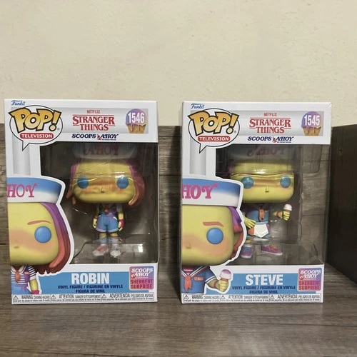 Funko Pop Stranger Things Scoops Ahoy Sherbert Surprise Steve 1545 & Robin 1546