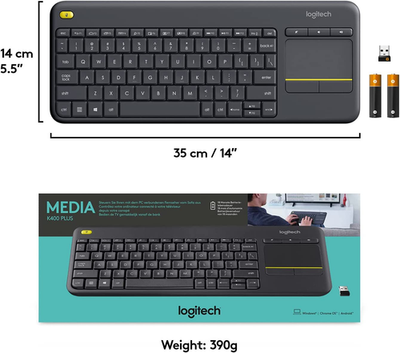 Logitech K400 plus Wireless Touch TV Keyboard with Easy Media