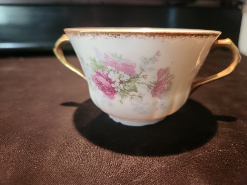 Limoges France vintage bouillon cup and saucer set