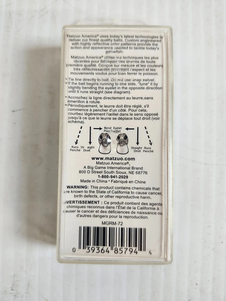 Sábalo sin labios Matzuo America 1/2 oz. Señuelos traseros cromados azules de 3 pulgadas Foto 2 de 2