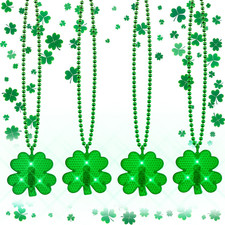 4PCS St Patrick'S Day Necklace Accessories, Light up St Patricks Day Green Toy B