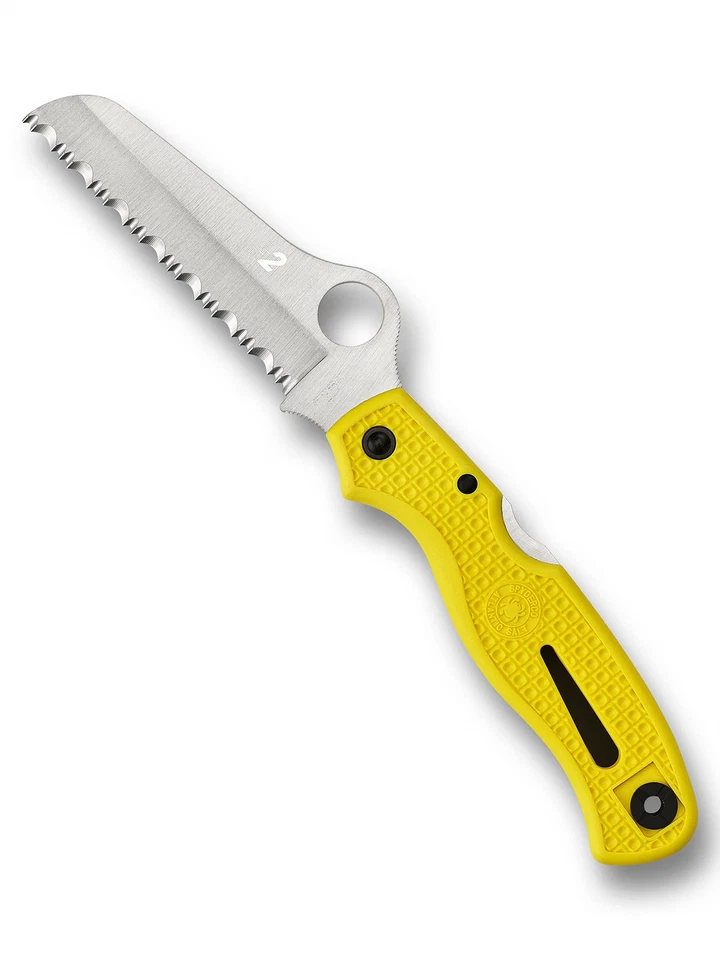 Cuchillo de bolsillo Spyderco Knives Atlantic Salt Lockback amarillo H2 acero inoxidable C89SYL Foto 2 de 4