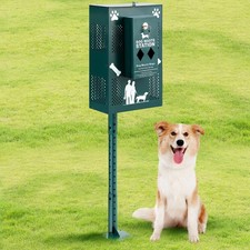 Compact Dog Waste Station Outdoor - Pet Poop Waste Bag Dispenser  Litter Bin...