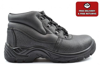 Grafters Herren/Damen Sicherheitsstiefel Leder Obermaterial Gepolstert Stiefeletten (S1 FO SR)
