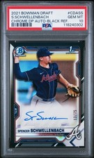 2021 Bowman Draft  Auto Spencer Schwellenbach Black Refractor  PSA 10