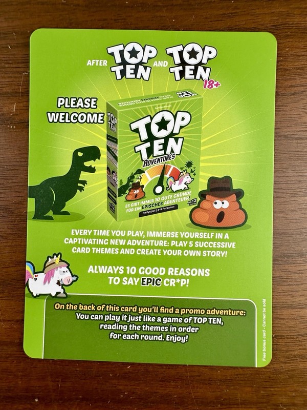 Top Ten Adventures: Adventures and Discoveries (2025) Promo Card
