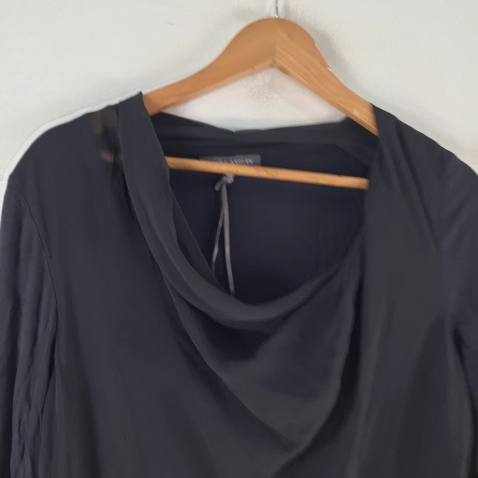Blusa mujer Laura Ashley Top 12 gris oscuro manga 3/4 capucha cuello 123954 Foto 2 de 4
