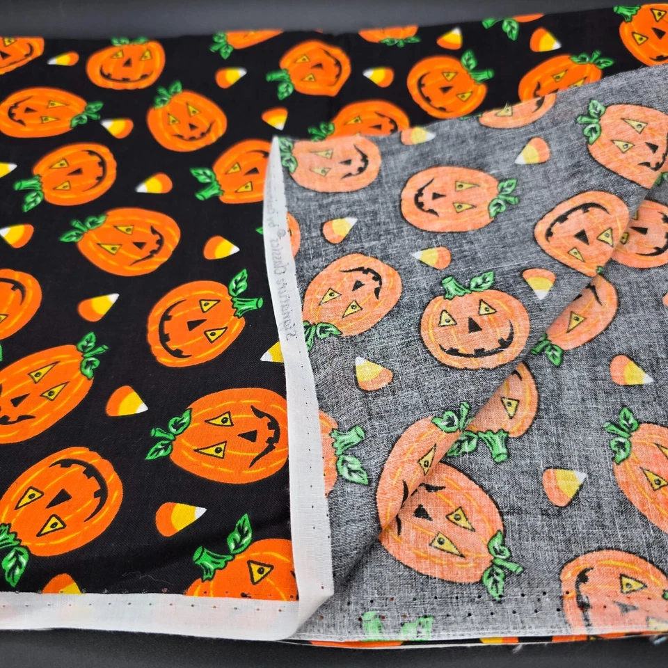 Signature Classics Vintage Halloween Pumpkin Fabric 3/4 Yard 42" Wide Quilting - Image 2 of 4