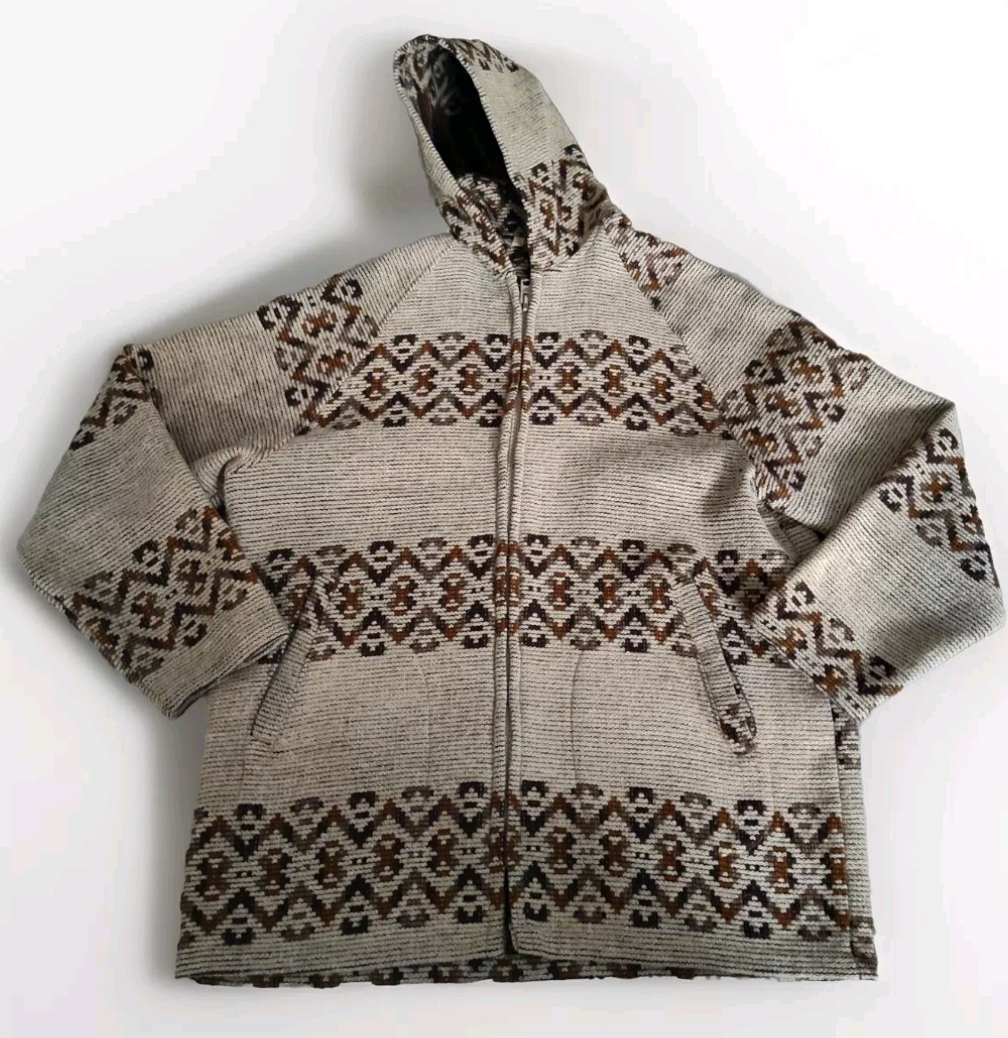 G*S様 70' UNIVERSIDAD MEXICO wool JKTウールス Vintage 70s Woolrich Aztec Full Zip Hooded Wool Jacket Coat Size L
