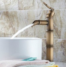 Antique Brass Bamboo Bathroom Basin Sink Faucet Single Handle Mixer Tap anf107