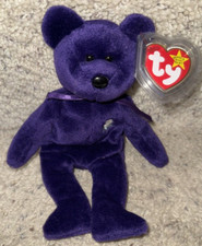 TY Beanie Baby - PRINCESS DIANA the Purple Teddy Bear 1997 -RETIRED MWMTs MINT