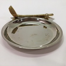 Golf Coin Dish, Trinket Tray Dish, Metal Golf Club Putter and Ball, Table Decor
