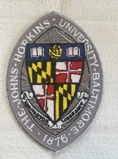 Johns Hopkins University Baltimore￼ Vintage Embroidered Iron On Patch 4” X 2.5”