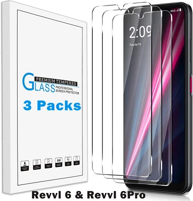 3-Pack Premium Tempered Glass Screen Protector For T-Mobile REVVL 6 & 6 Pro 5G