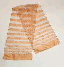 VTG Baar  Beards Scarf Made in Italy Peach Shiny Silver Stripes Grandmacore