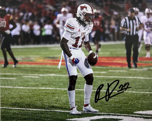 RASHEE RICE SIGNED 8x10 PHOTO SMU MUSTANGS FOOTBALL AUTOGRAPH AUTHENTIC COA - Picture 1 of 2