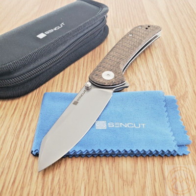 Sencut Fritch Liner Folding Knife 3'' 9Cr18MoV Steel Spey Blade Micarta Handle