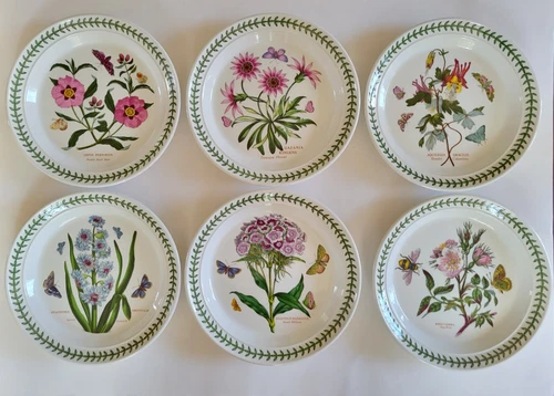 Portmeirion Botanic Garden 8.5 Inch Salad Plates - Set Of 6 Unused 