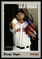 2019 Topps Heritage Denyi Reyes Auto Portland Sea Dogs #55 Card Signed