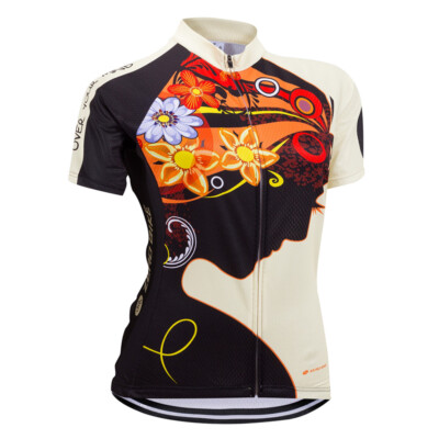 Damen Atmungsaktiv Radfahren Radtrikot Fahrradtrikot Kurzarm Cycling Jersey ZB02