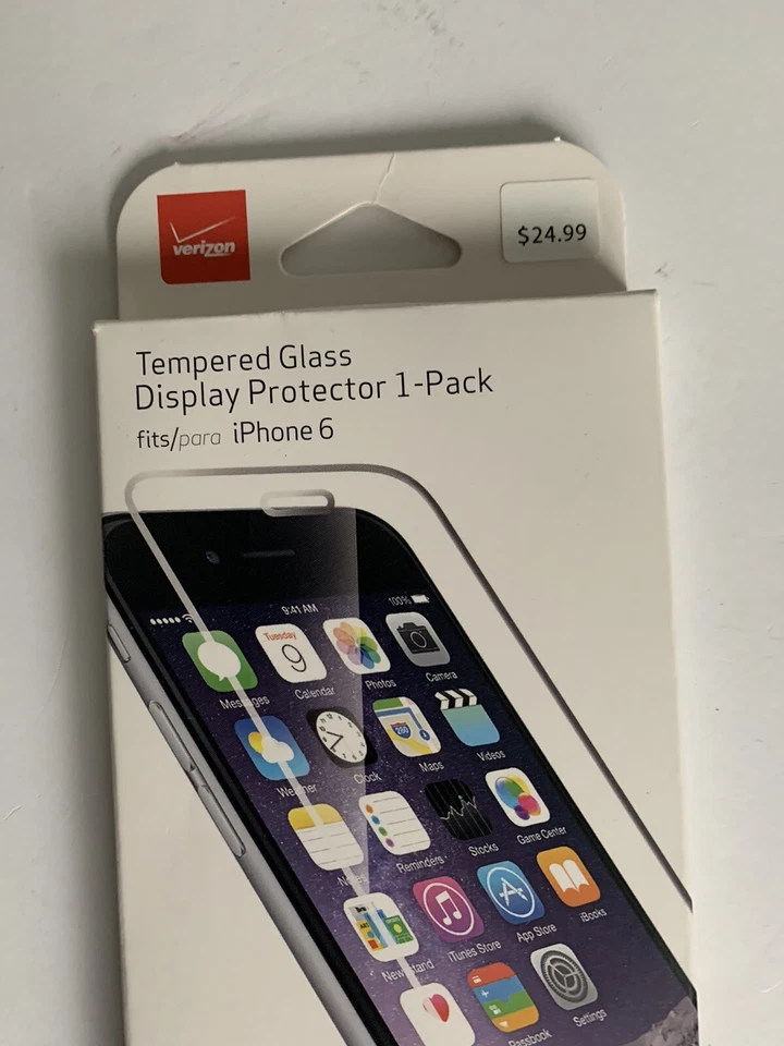 Verizon Tempered Glass Display Screen Protector fit iPhone 6/6s Anti Fingerprint - Image 2 of 3