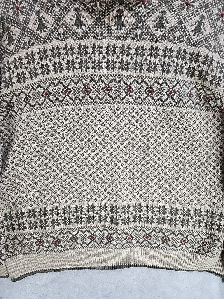 Suéter Pullover Woolrich Para Mujer L Fair Isle Beige Foto 3 de 4