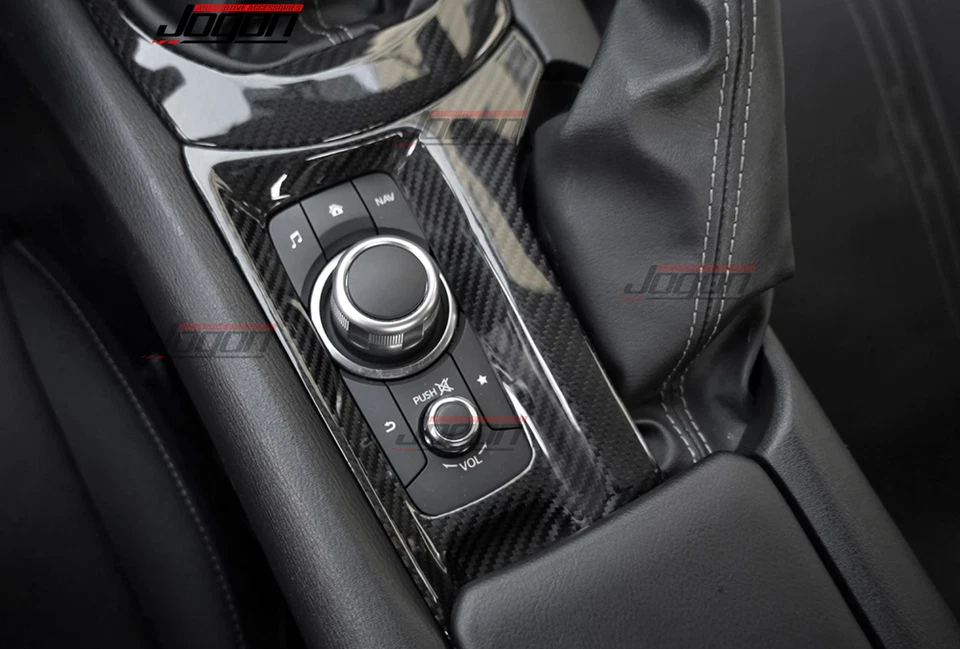 Carbono real para Mazda MX-5 Miata ND MX5 16-24 consola central cubiertas de botones multimedia Foto 3 de 4