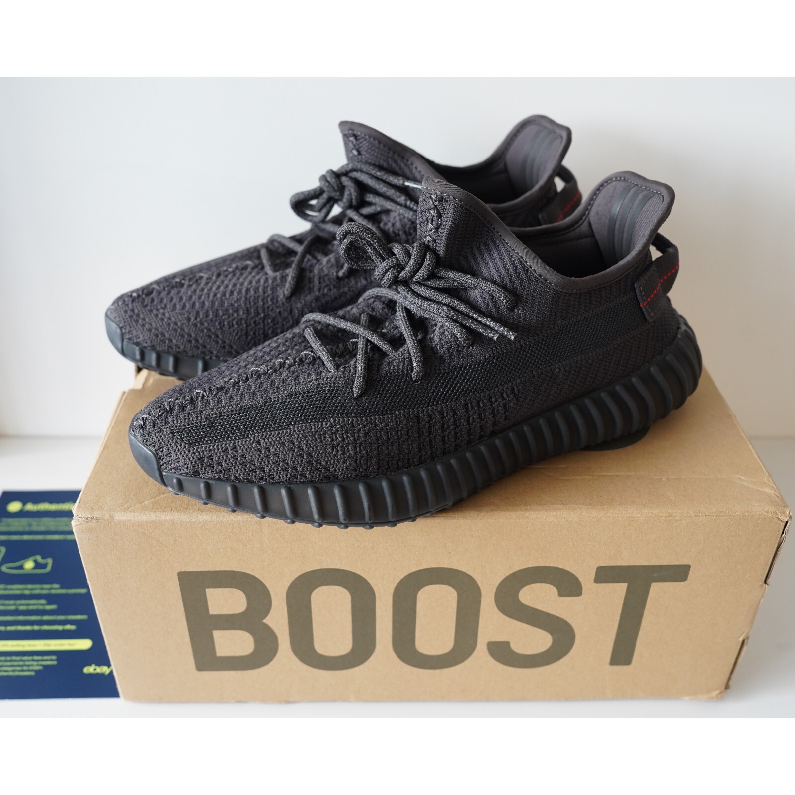 Yeezy Boost 350 V2 Static Black Non Reflective UK 9.5 NEW RARE image 2