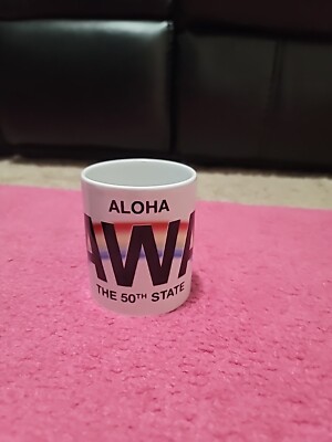 ALOHA HAWAII 50th State Rainbow License Plate Coffee Mug 11 oz Microwave |  eBay