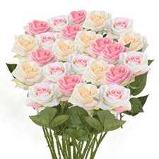 24 x Kunstrosen ca.60cm Künstliche Rosen Blumen Hochzeit Kunstblumen Strauß 