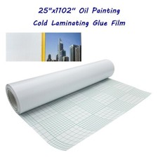 1 Roll 25"x1102'' Oil Painting Cold Laminating Glue Film Laminating Roll Film US