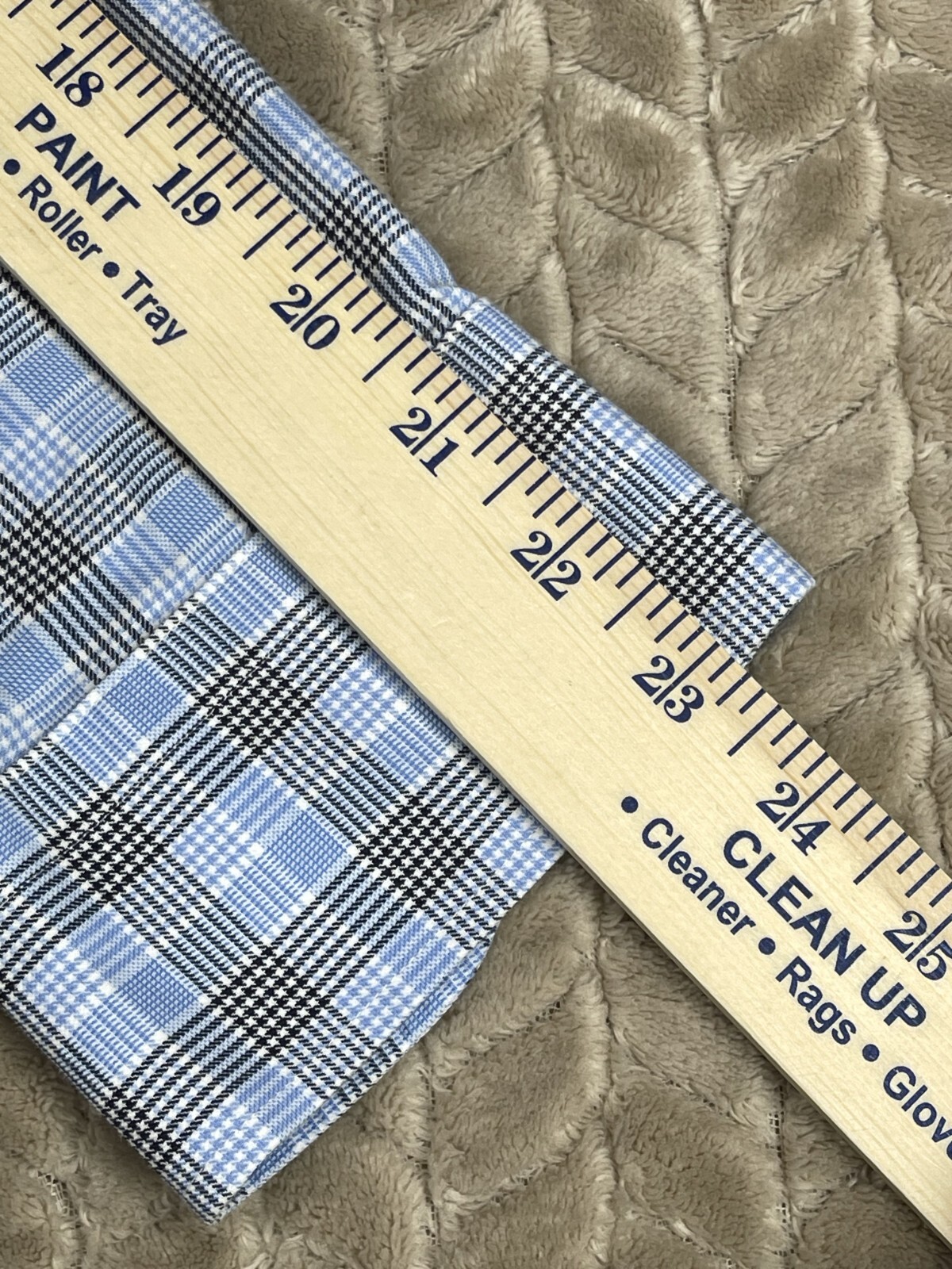 Nordstrom Shirt Men 16-32/33 Blue Plaid Tech Smart Trim Fit Long Sleeve Button