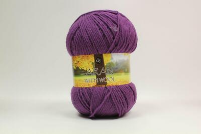 DY CHOICE Aran With Wool Knitting Yarn 100g - 623 MULBERRY | eBay