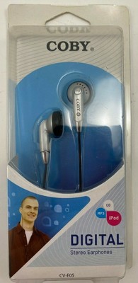 Coby CVE05 Headphones Y2K Silver Black NEW Sealed Package