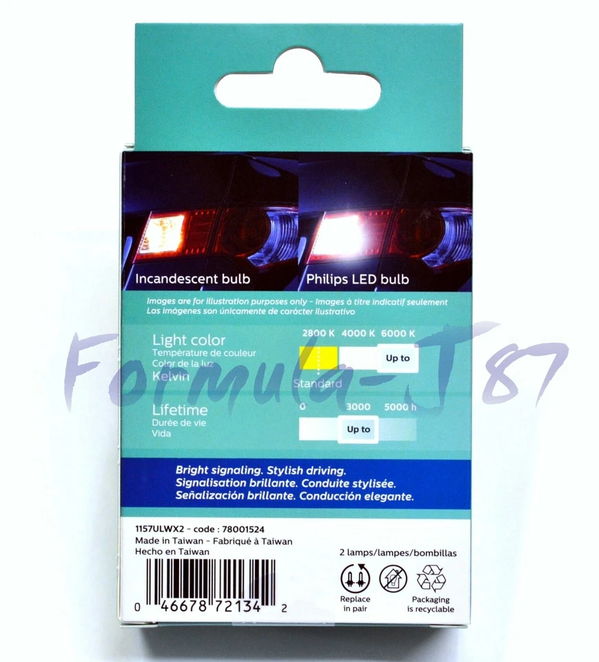 Philips Ultinon LED Light 1157 White 6000K Two Bulbs Back Up Reverse Replacement - Image 4 of 4