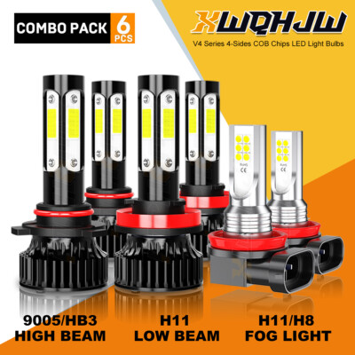 For Honda Pilot 2006-2018 Combo 6x LED Headlight High Low Beam + Fog Light Bulbs
