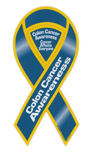 Magnetic Bumper Sticker - Colon Cancer Awareness - Ribbon Shaped Support Magnet