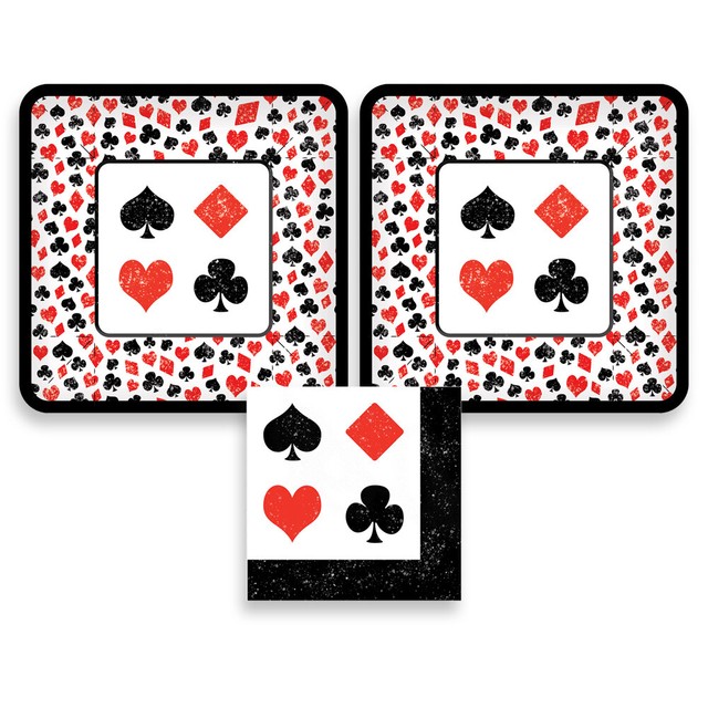 Card Party, Poker Party or Casino Night Paper Dessert Plates & Napkins
