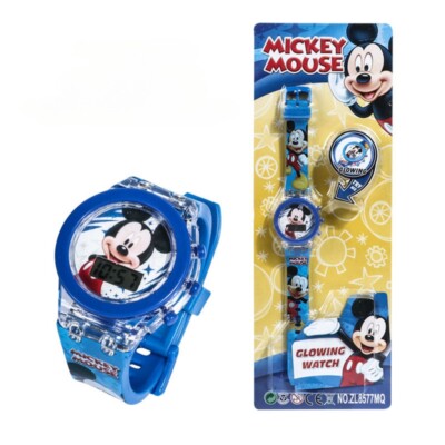 Mickey Mouse Kids LED Flash Light Watch Digital Boys Cartoon Wristwatch
