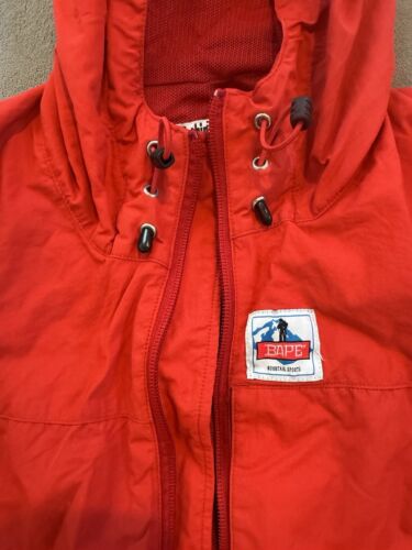 VTG 2000’s BAPE By A Bathing Ape Red Windbreaker Nylon Large - Picture 2 of 13
