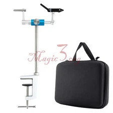 Dr.Fish Rotary Fly Tying Kit Vise Travel Hooks Alloy Aluminum With Portable Bag 